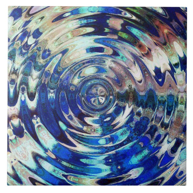 Carreau En Céramique Motif d'ondulation d'élément de l'EAU (Devant)