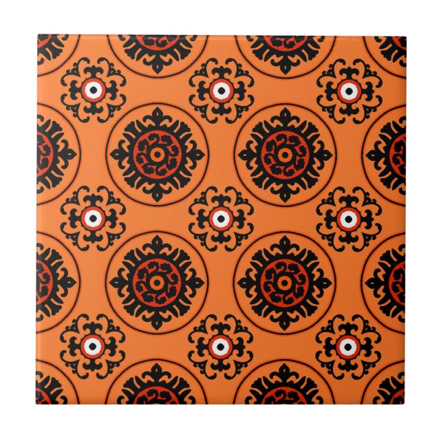 Carreau En Céramique Motif d'Orange Suzani (Devant)