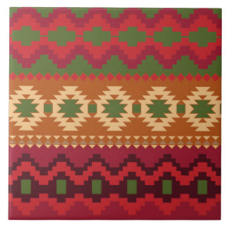 Carreau En Céramique motif du sud-ouest rouge - art abstrait de l'ouest
