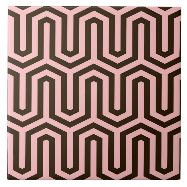 Carreau En Céramique Motif égyptien Déco - rose et chocolat (Devant)