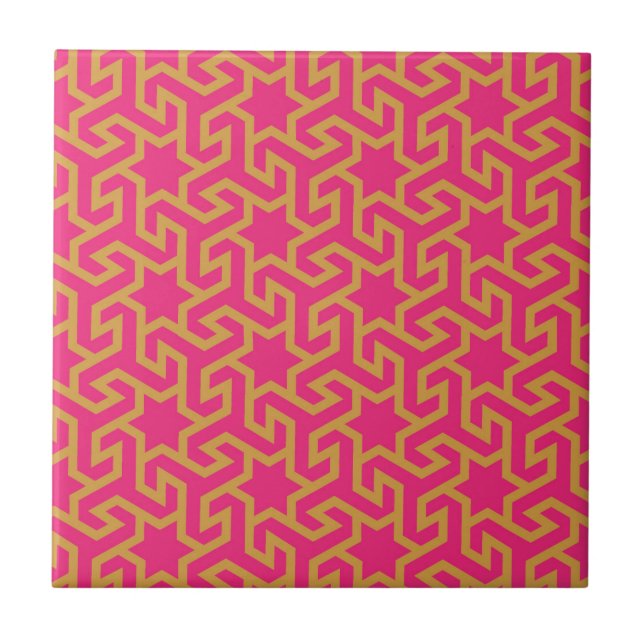 Carreau En Céramique Motif en forme d'étoile arabe (Devant)