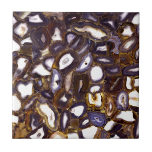 Carreau En Céramique Motif en pierre blanche Brown violet