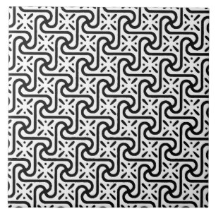 Carreau En Céramique Motif en tuiles égyptiennes, noir et blanc