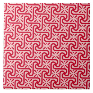 Carreau En Céramique Motif en tuiles égyptiennes, rose profond et clair