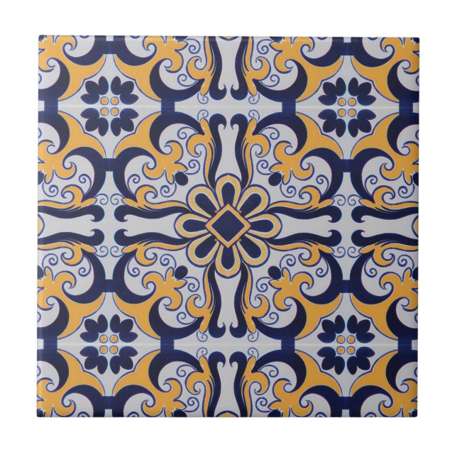 Carreau En Céramique Motif en tuiles portugaises (Devant)