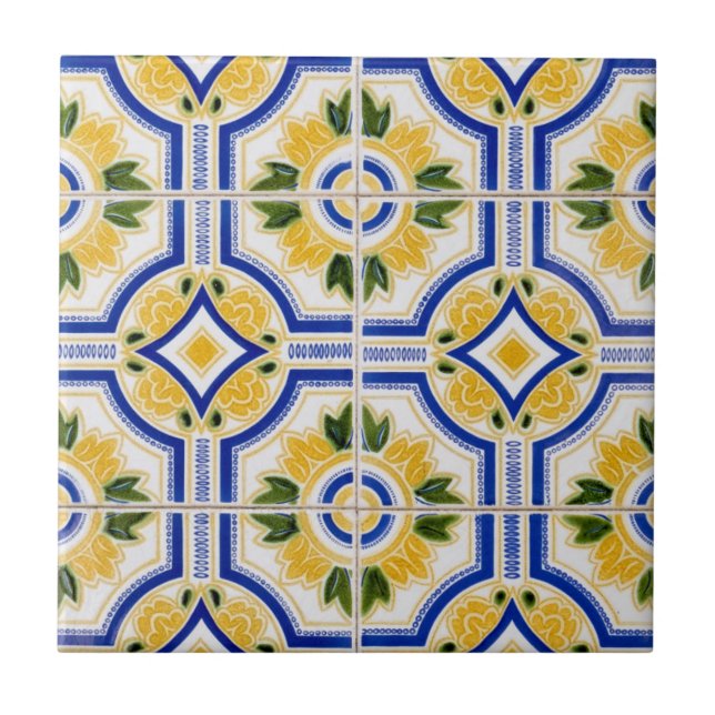 Carreau En Céramique motif en tuiles vives, Portugal (Devant)