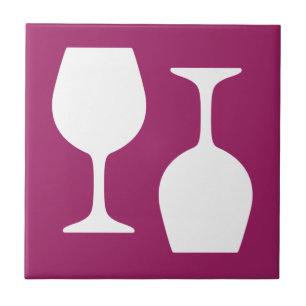 Carreau En Céramique Motif en verre de vin
