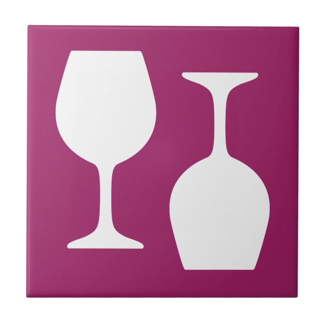 Carreau En Céramique Motif en verre de vin (Devant)