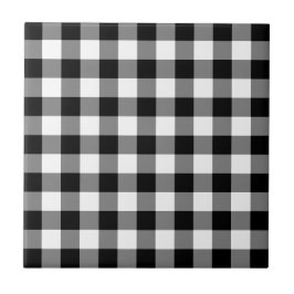 Carreau En Céramique Motif En vichy noir et blanc