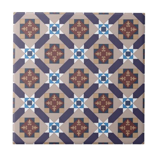 Carreau En Céramique Motif espagnol Moors (Devant)
