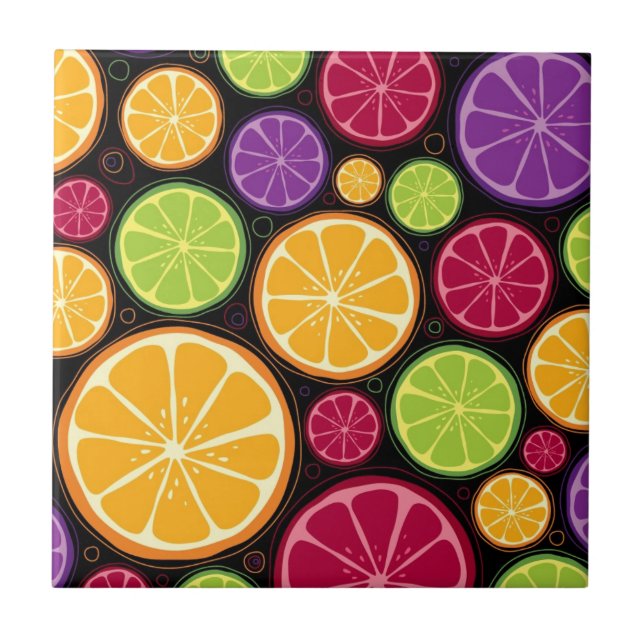 Carreau En Céramique Motif et arrière - plan oranges (Devant)