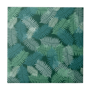Carreau En Céramique Motif feuille fermier sur vert foncé
