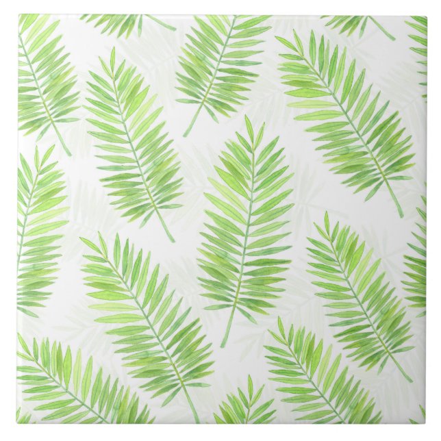 Carreau En Céramique Motif feuille Palm (Devant)
