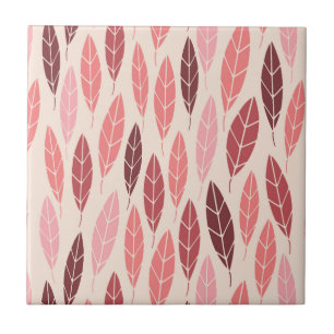 Carreau En Céramique Motif feuille rose et rouge mou