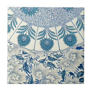 Carreau En Céramique Motif Floral bleu Antique Design asiatique