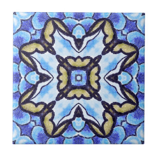 Carreau En Céramique Motif floral d'abrégé sur romantique bleu Marocain