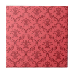 Carreau En Céramique Motif floral damassé