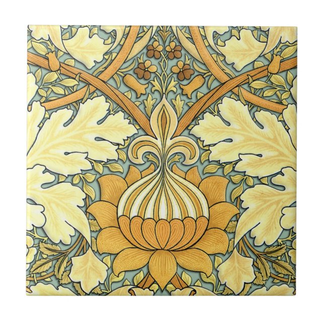 Carreau En Céramique Motif floral riche de William Morris (Devant)