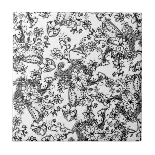 Carreau En Céramique Motif floral tiré par la main à la mode moderne