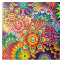 Motif funky rétro Abstrait Bohème