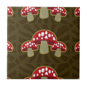 Carreau En Céramique Motif génial de champignon de champignons