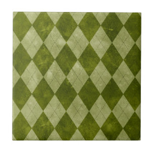 Carreau En Céramique Motif géométrique à motifs de losanges vert moussu
