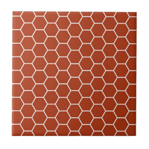 Carreau En Céramique Motif géométrique de nid d'abeilles de rouge de