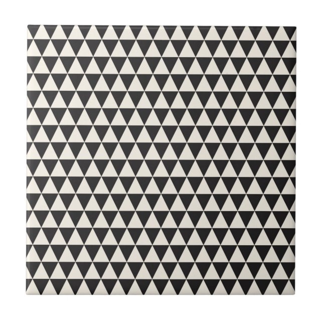 Carreau En Céramique Motif géométrique de triangle noire et blanche (Devant)