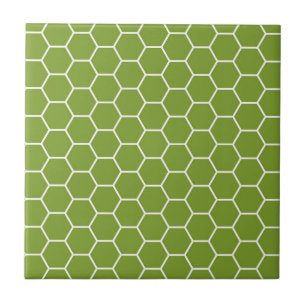Carreau En Céramique Motif géométrique d'hexagone vert de nid