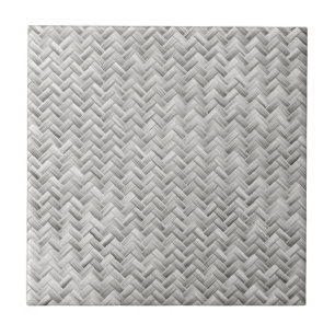 Carreau En Céramique Motif géométrique du tissage du panier gris arge