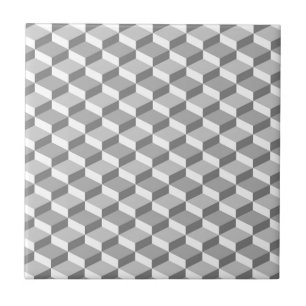 Carreau En Céramique Motif géométrique gris d'illusion optique