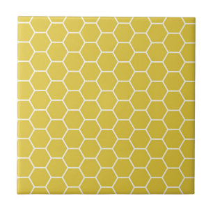 Carreau En Céramique Motif géométrique jaune à la mode d'hexagone de