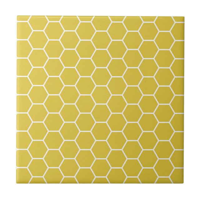 Carreau En Céramique Motif géométrique jaune à la mode d'hexagone de (Devant)
