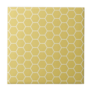 Carreau En Céramique Motif géométrique jaune d'hexagone de nid