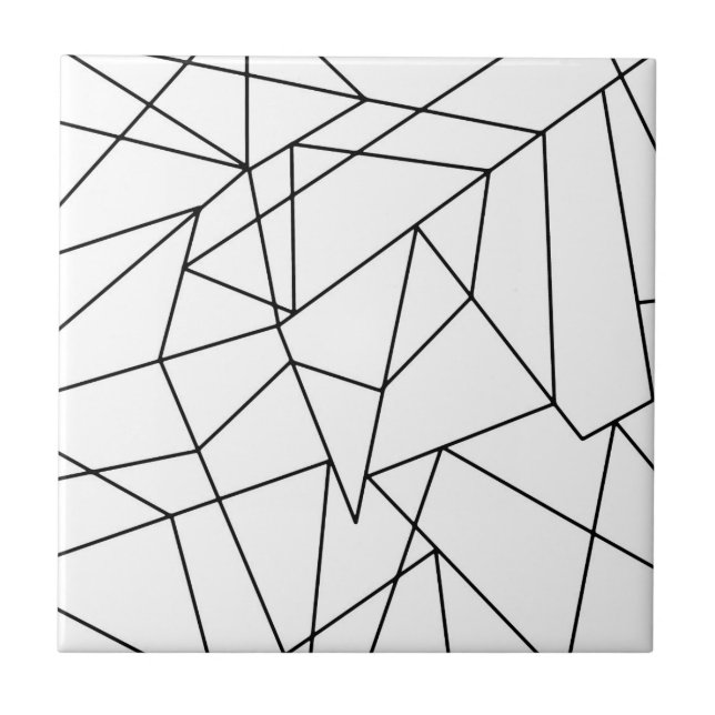 Carreau En Céramique Motif géométrique noir et blanc moderne simple (Devant)