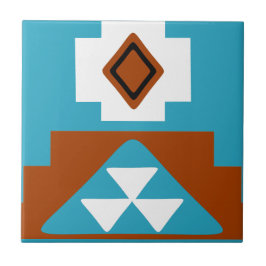 Carreau En Céramique Motif inspiré des tribus amérindiennes