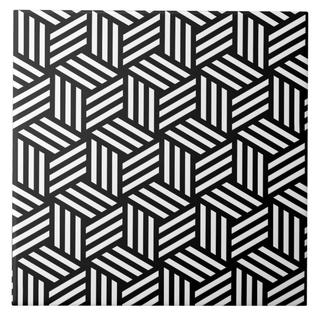 Carreau En Céramique Motif isométrique de cubes (Devant)