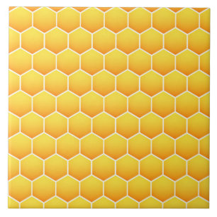 Carreau En Céramique Motif jaune de nid d'abeilles