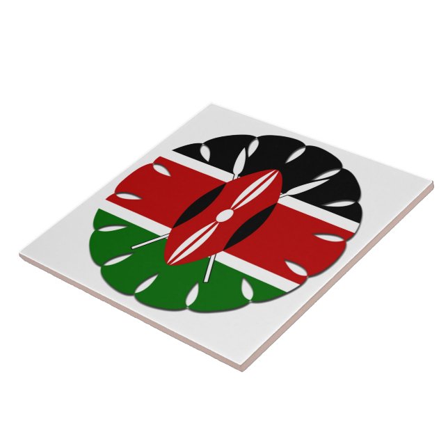 Carreau En Céramique Motif kenyan rond : un symbole national (Côté)