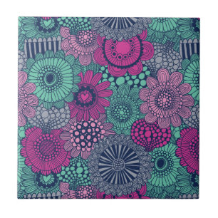 Carreau En Céramique Motif lumineux élégant des fleurs magnifiques