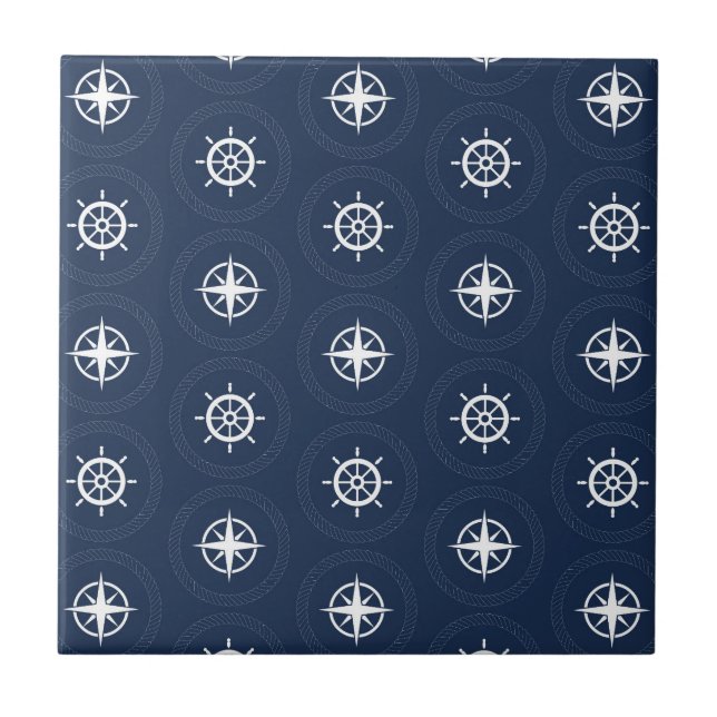 Carreau En Céramique Motif maritime d'outil (Devant)