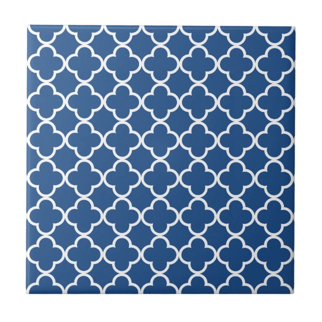 Carreau En Céramique Motif marocain bleu et blanc classique de (Devant)