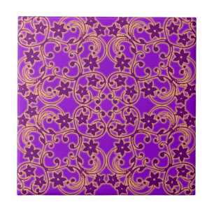Carreau En Céramique Motif marocain pourpre