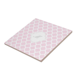 Carreau En Céramique Motif marocain rose avec Trivet en mosaïque Monogr