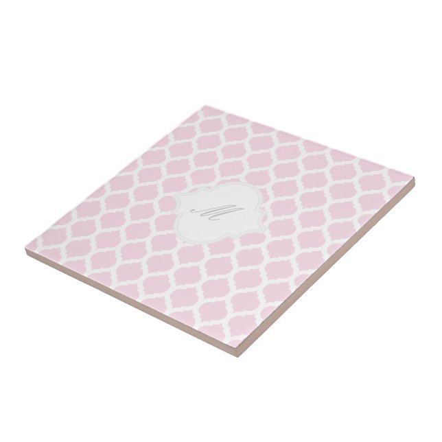 Carreau En Céramique Motif marocain rose avec Trivet en mosaïque Monogr (Côté)