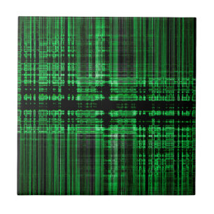 Carreau En Céramique Motif matriciel vert et noir