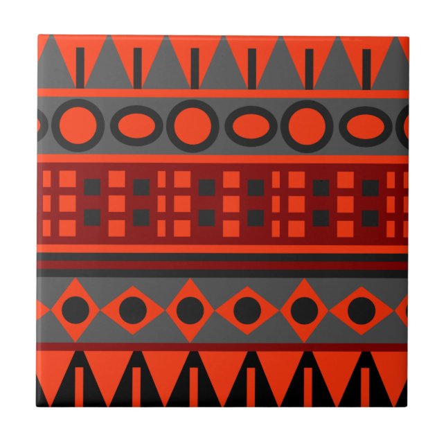 Carreau En Céramique Motif natif Aztec (Devant)