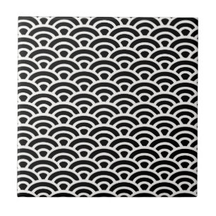 Carreau En Céramique Motif noir et blanc d'art déco