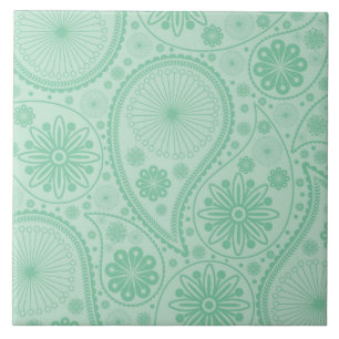 Carreau En Céramique Motif Paisley vert