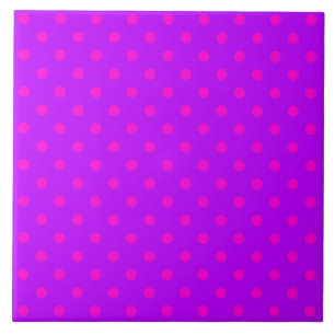 Carreau En Céramique Motif Pois violet et rose chaud